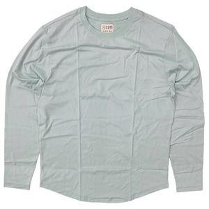 Cuts Clothing Men's Pima Cotton Curve Hem Long Sleeve Tee T-Shirt - Pacific Mist